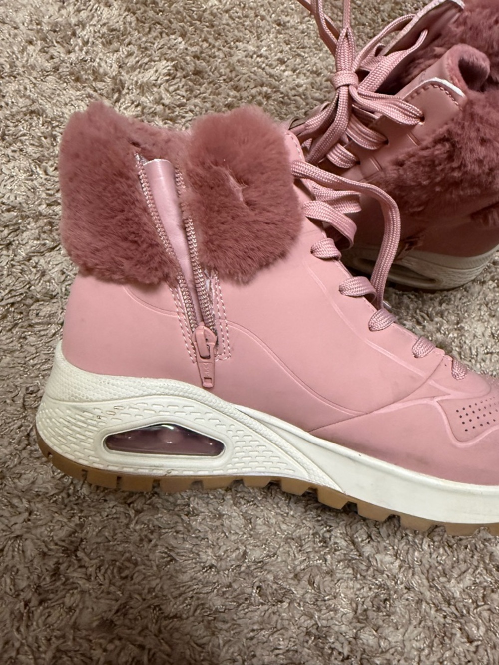 Skechers Women's Pink Faux-Fur High-Top Winter Boots - Picture 2 of 4